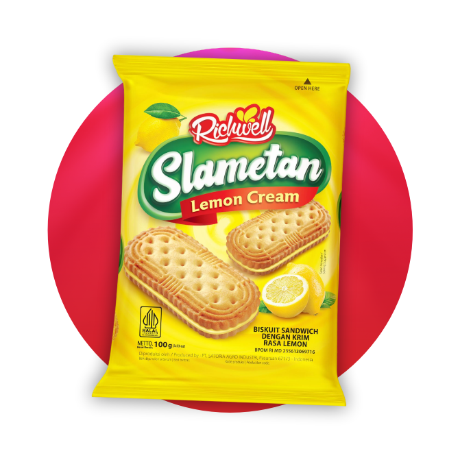 Richwell Sandwich Biscuit Slametan 100 gr Lemon